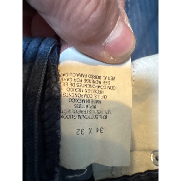 VTG Y2K Arizona Jeans Co. Baggy Fit Corduroy Pants 34x32 Dark Blue - Picture 4 of 9